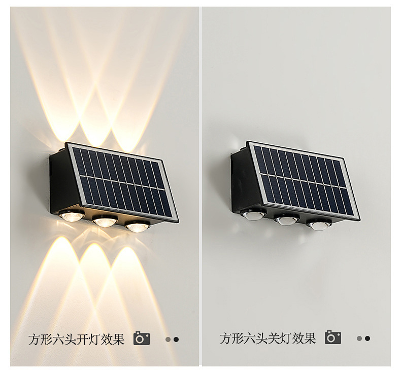 LED solar wall-washing lights, outdoor waterproof wall lamps, landscape courtyard villa night view balcony upper and lower light-emitting lamps pic 15