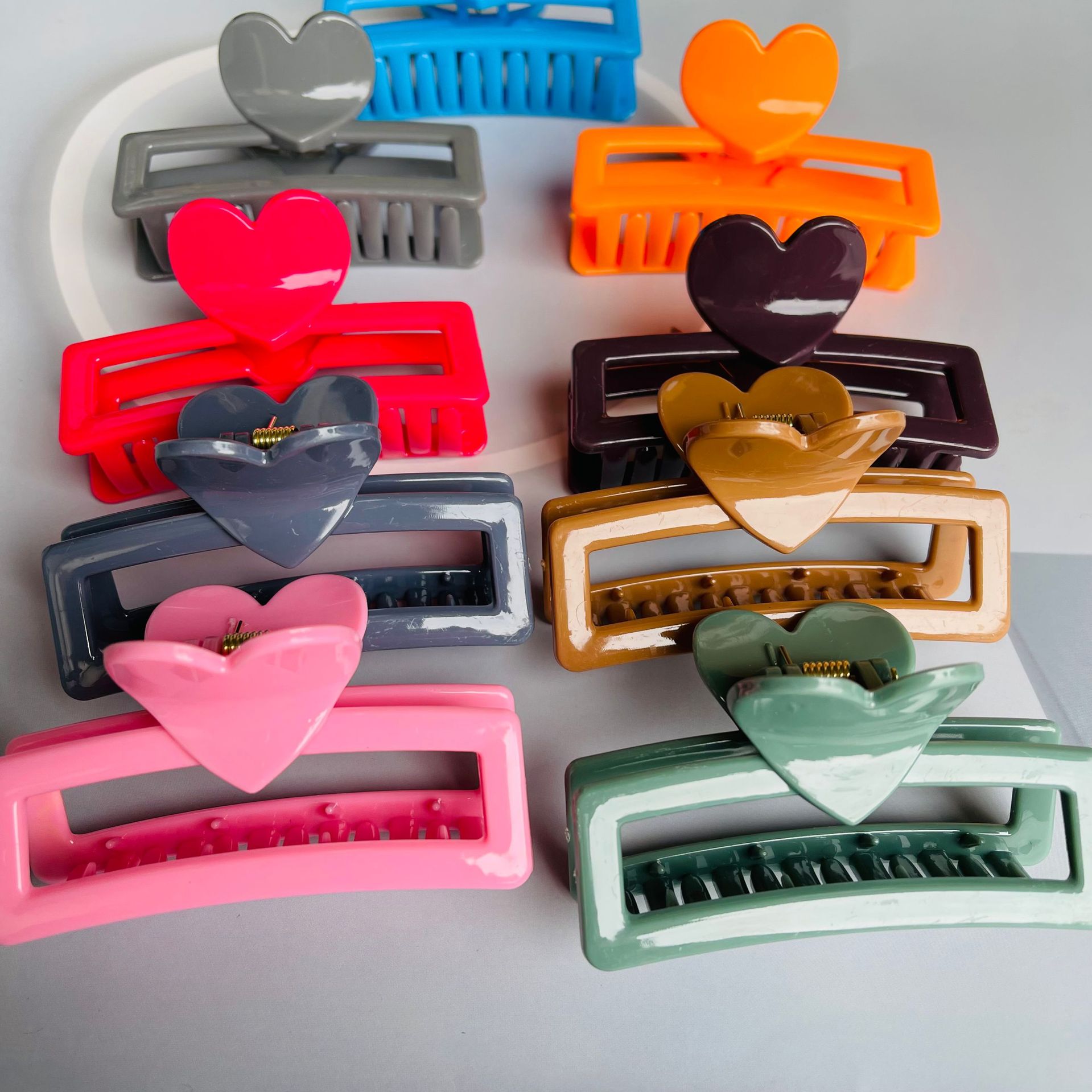 【 Zone 1-12 】7003 heart-shaped Square Hairpin 12/ pack 1200/ box Large heart-shaped square hairpin 1 yuan 2 yuan Store Supply Heart-shaped hair clip Back head bun Hairpin clip clip Hair accessory batch pic 6
