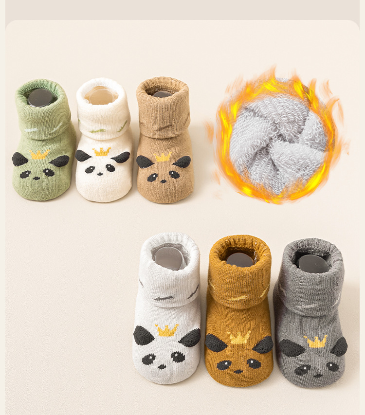 Baby socks, thickened and warm for autumn and winter, floor socks for babies, 0-1 year old, loop cartoon mid-calf socks for infants and toddlers, new birth socks pic 15
