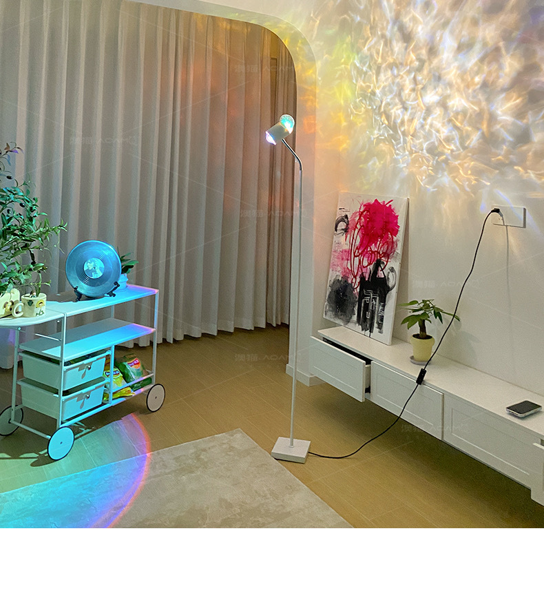 水波纹氛围灯日落灯网红客厅卧室情调落地灯直播间背景夕阳落日灯详情30