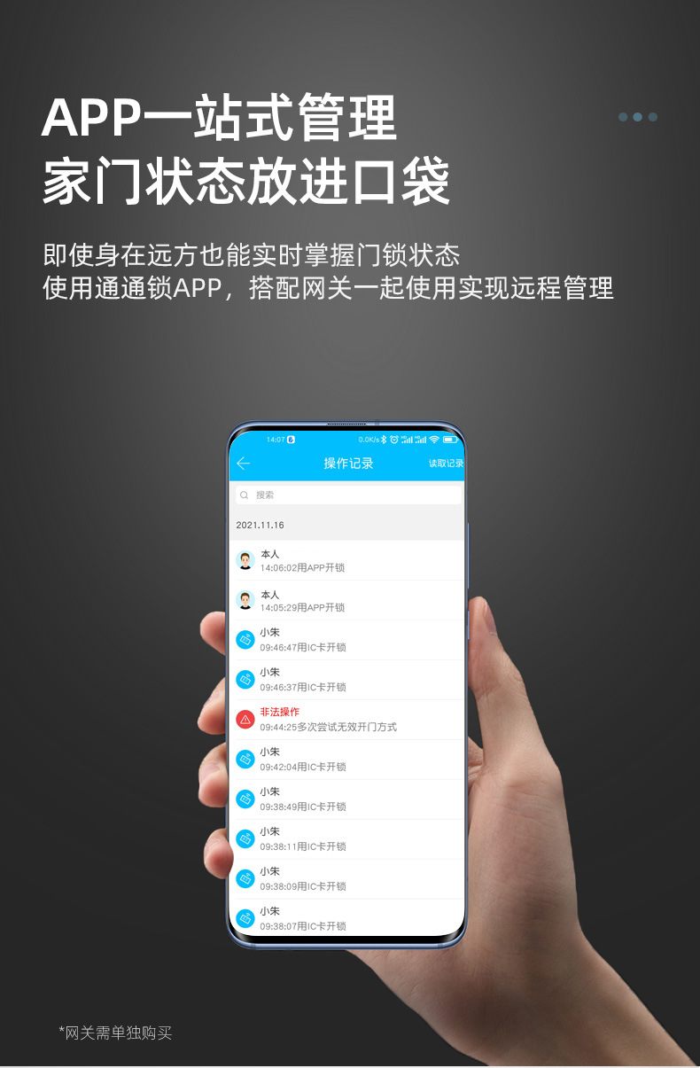 智能门锁批发防盗门电子锁出租房民宿IC通通锁APP远程公寓密码锁详情8