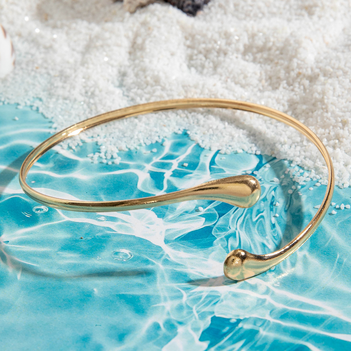 亚马逊跨境个性冷淡风海星手臂镯线条计感蝴蝶环形开口臂镯女详情68