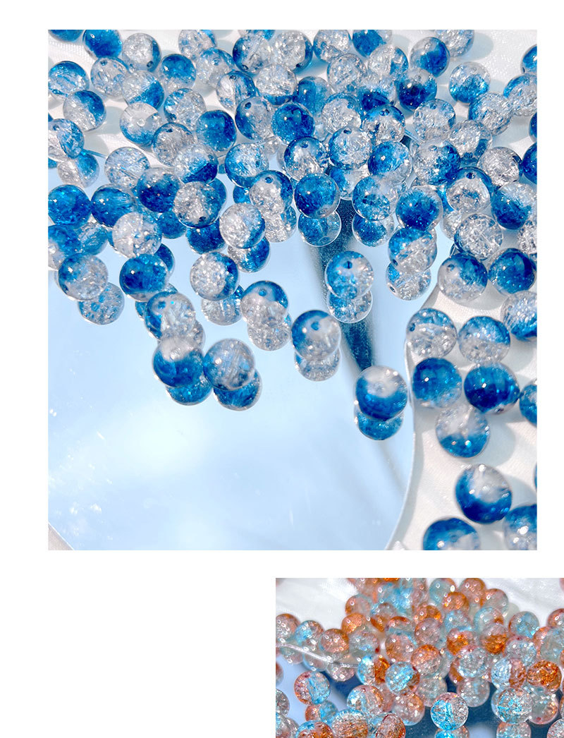 10mm flower-patterned glass bead bracelet, diy accessories, string-beads, loose beads, bracelet, necklace material beads, 2025 new pic 6