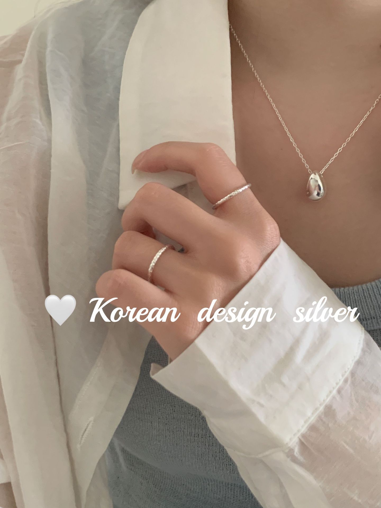 韩国Ins风小众银饰品批发 S925纯银简约碎冰冰戒指开口可调戒指女详情4