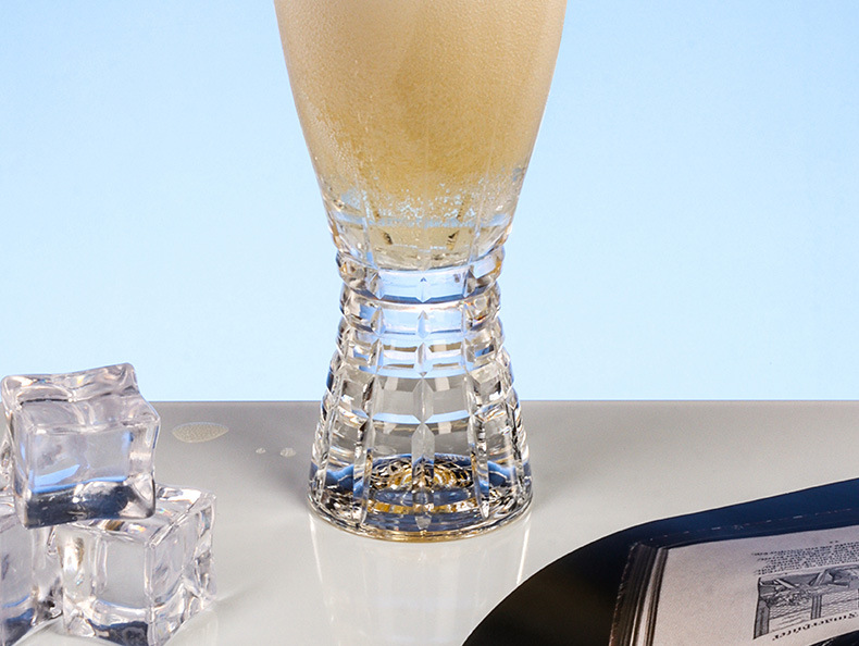 Czech imported Crystalex crystal hand-carved beer mug, simple carved high cup, light luxury classical cup pic 11