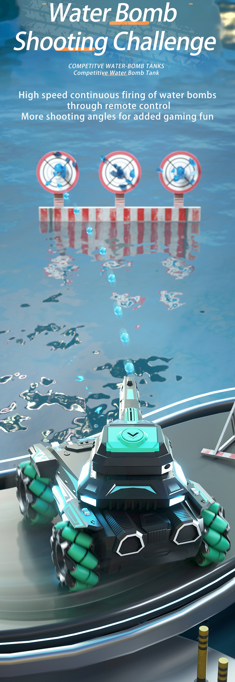 跨境RC遥控装甲特技水弹坦克厂家直供战车模型儿童玩具遥控车批发详情11