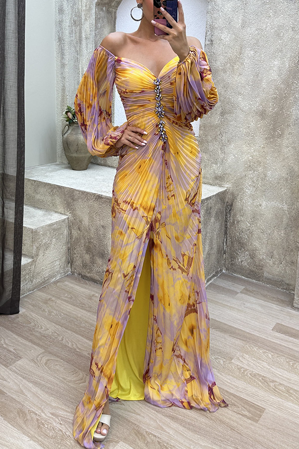 High-end women's dress高品质四季女装聚会压褶民族风性感连衣裙详情13