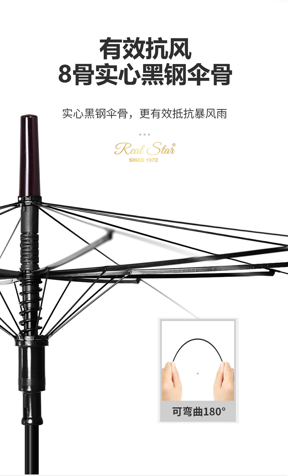 亚非拉便宜雨伞polyester涤纶布长柄伞一键开自动伞现货批发厂家详情5