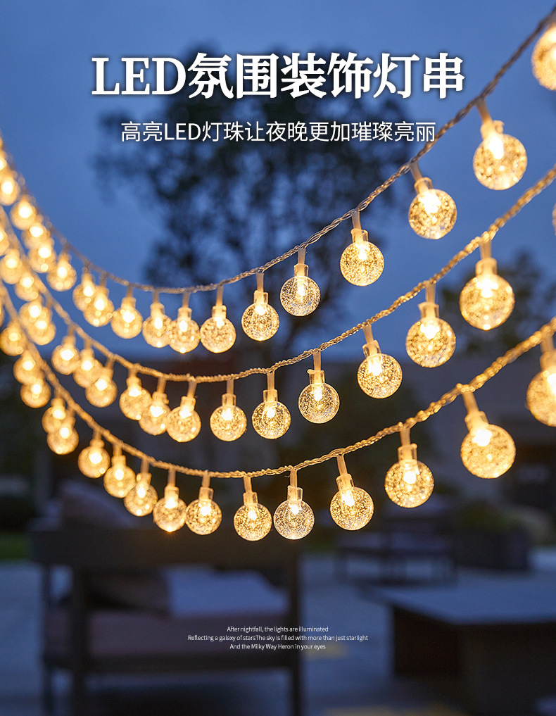 LED小彩灯闪灯串灯满天星太阳能户外露营夜市摆摊氛围灯霓虹灯带详情1