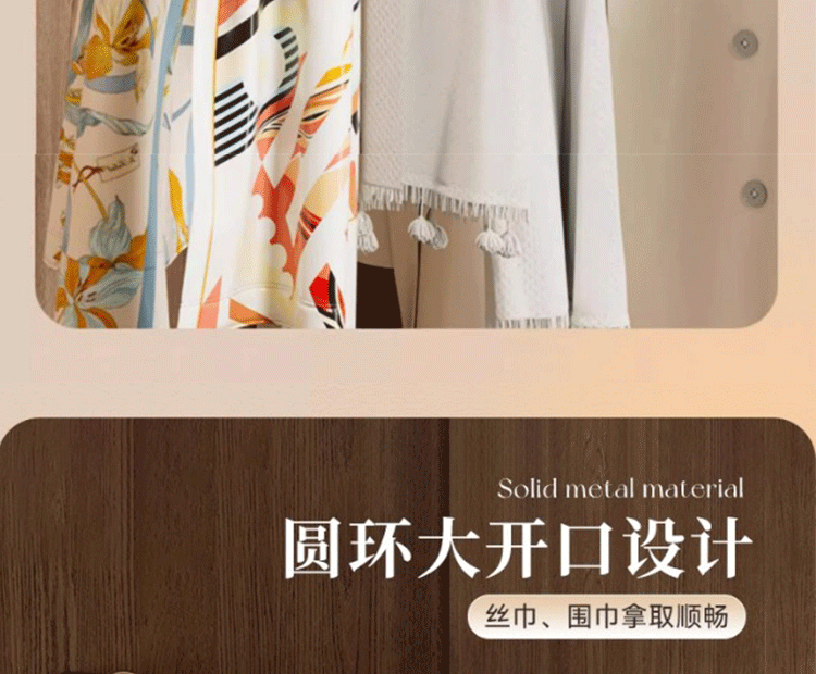 希音TEMU代发多功能帽子圆环衣架宿舍家用防滑围巾丝巾晾衣架详情4