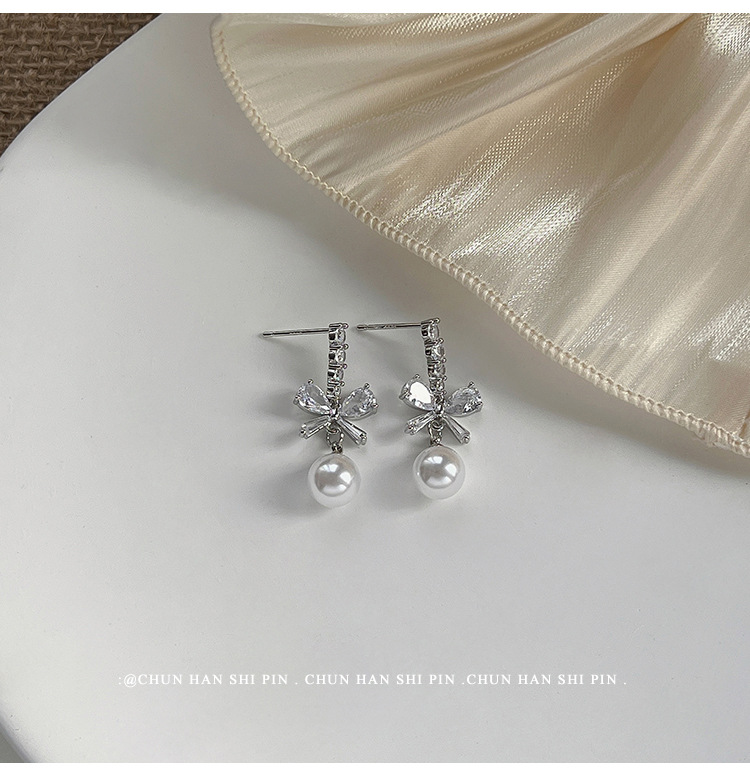 蝴蝶结珍珠无耳洞耳夹气质爆款小众设计感耳环可爱风时尚工厂耳饰详情16