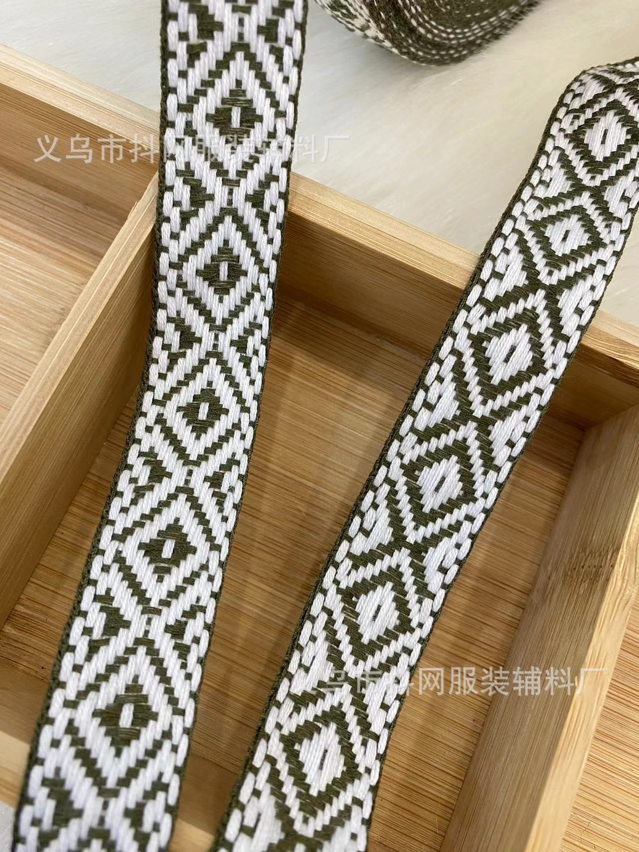 2.3cm纯棉菱形条纹时尚手工DIY蝴蝶结织带演出服装辅料家纺编织详情13