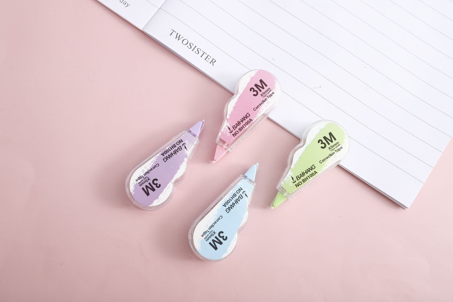 Creative cartoon correction tape, simple semi-transparent mini correction tape, non-breakable office and study supplies correction tape pic 3