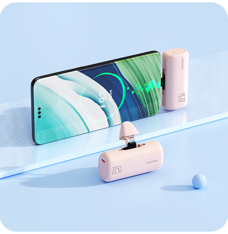 Cross-border new capsule power bank, hidden dual-interface, compact and portable power bank wholesale, mini fast charging pic 15