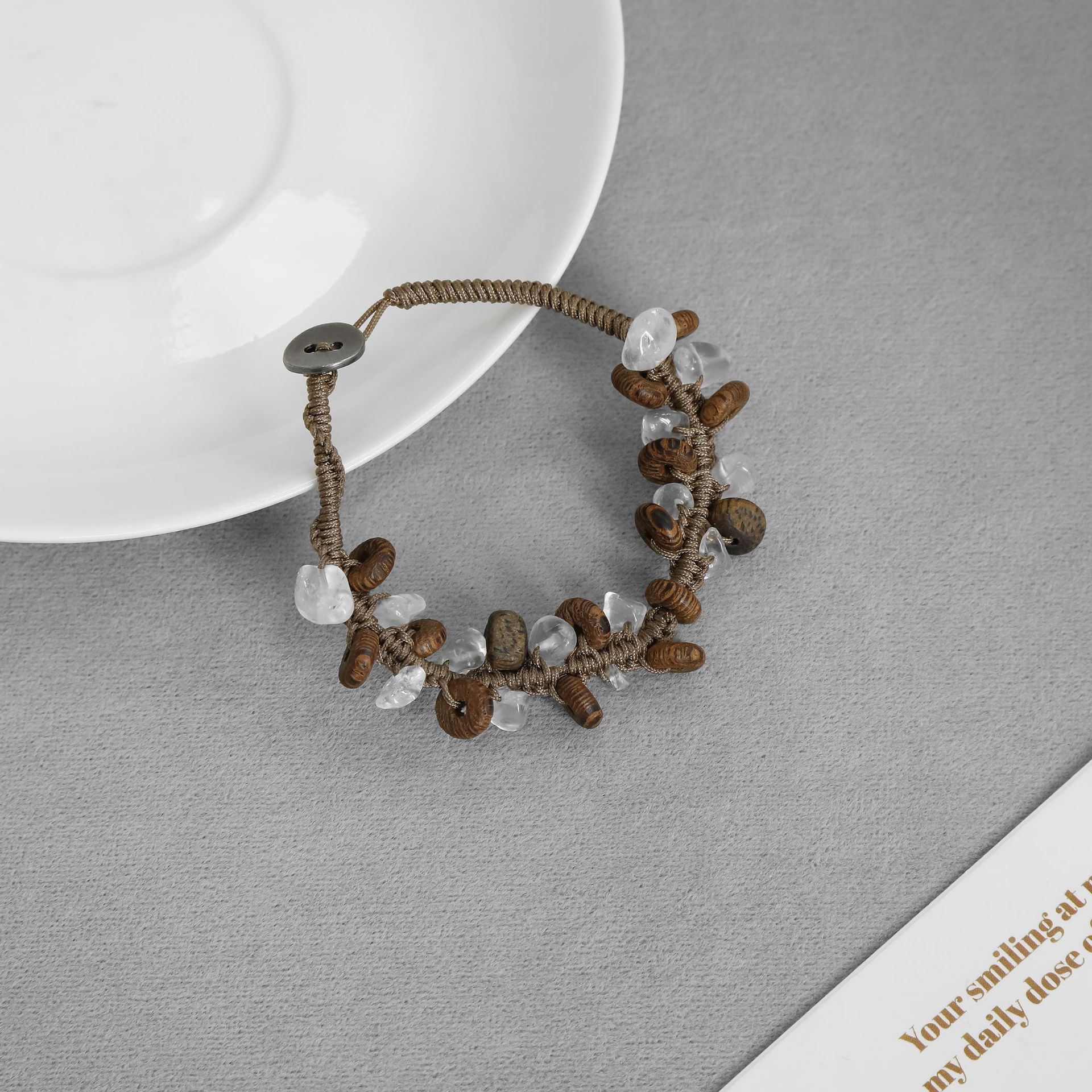 子XIU手稿系列织手链 新中式国风简约气质小众不规则碎石串珠手链详情7