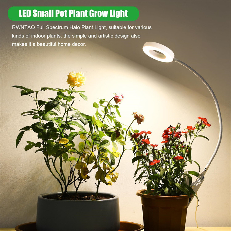 Flowerpot clamp-type plant supplementary lighting lamp, full-spectrum plant growth lamp, indoor small plant landscape lamp, angel ring lamp pic 3