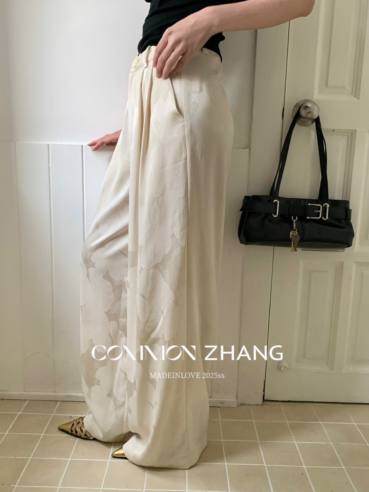 CZ ZHANG夏季韩版通勤时髦质感低腰阔腿垂感拖地百搭休闲裤B21335详情12