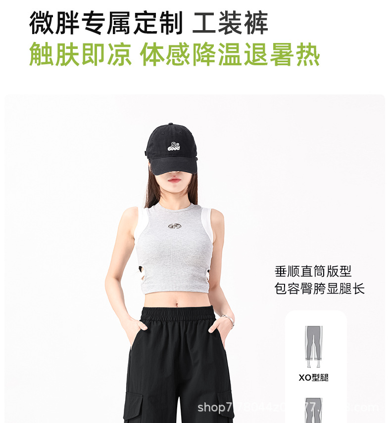 加肥加大码女裤美式工装裤女2026春季高腰显瘦微胖穿搭直筒阔腿裤详情13