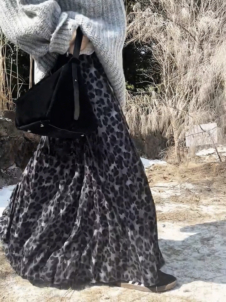 时髦又复古感豹纹半身裙女2025早春新款松紧腰显瘦时尚气质半裙子详情4