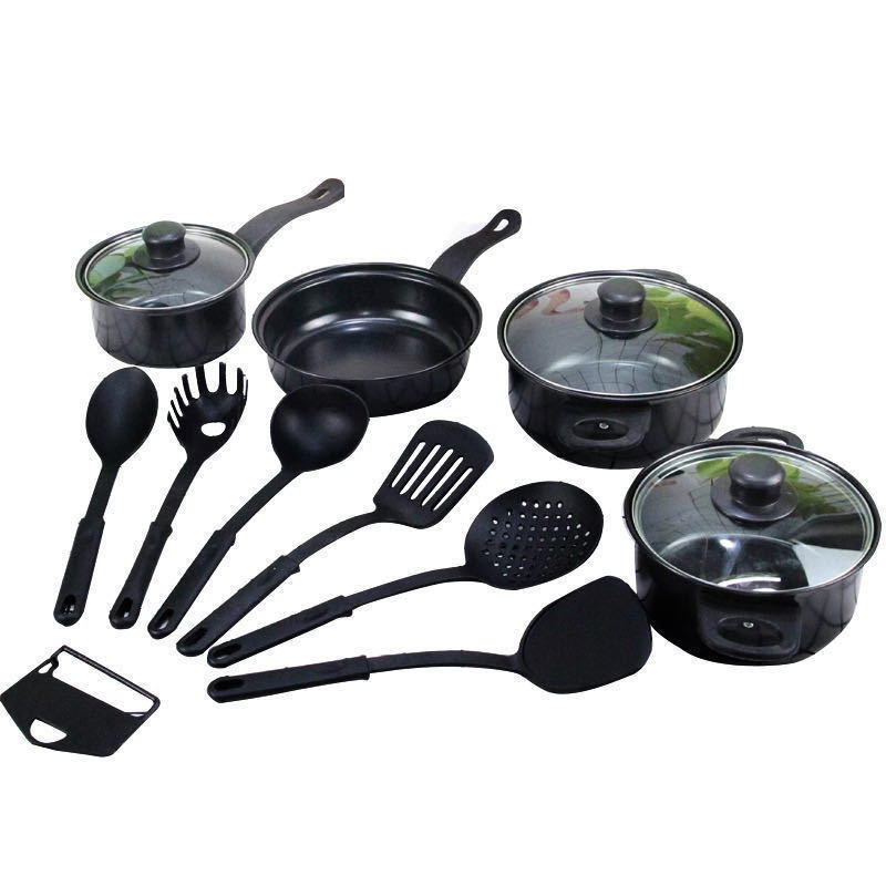 Hot-selling 13-piece set of cookware: spatula, non-stick soup pot, milk pot, frying pot, cross-border tourmaline pot, multi-piece set of cookware pic 12
