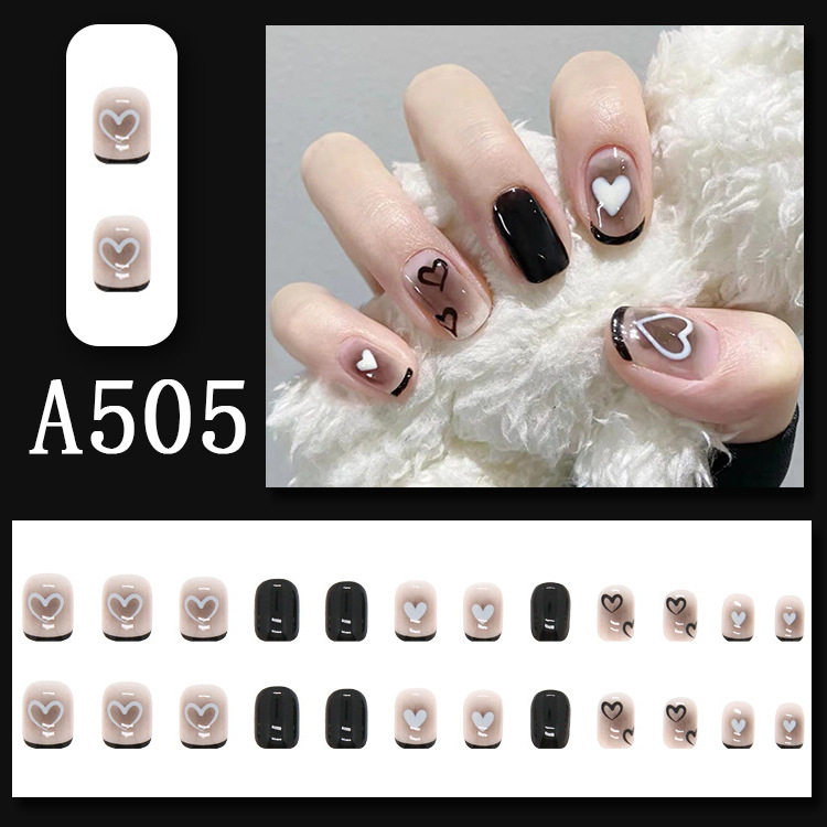 Wearable nail art pieces, artificial nail products, detachable, simple lemon ice transparent, popular online style Douyin nail art hair replacement pic 44