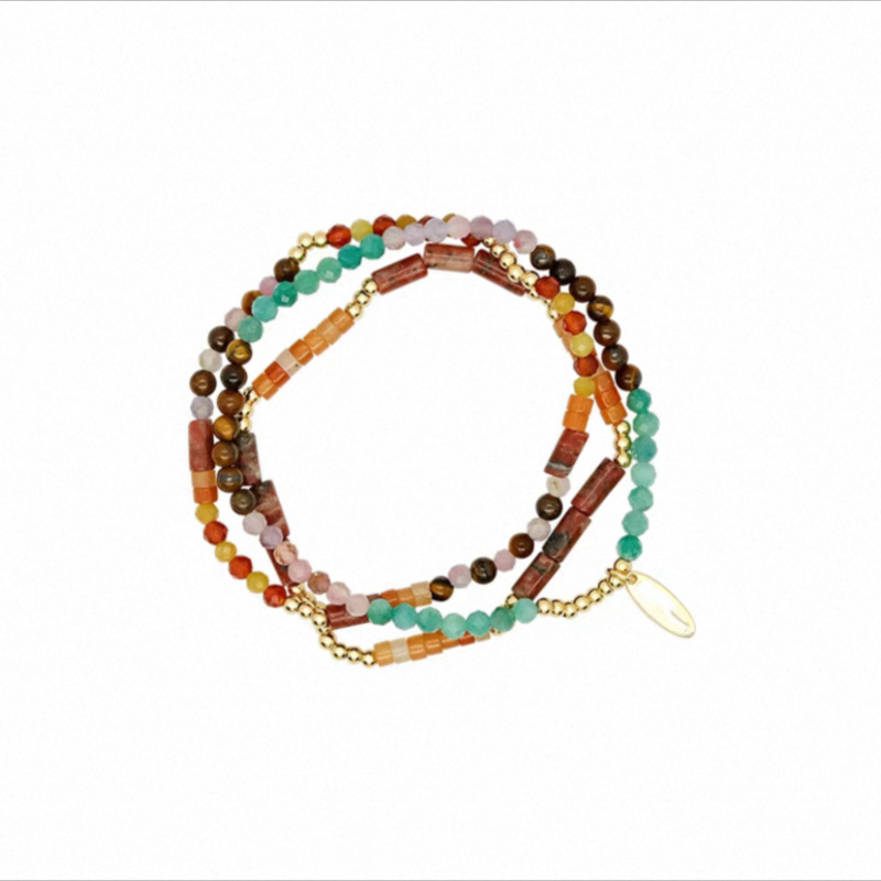 多彩天然石串珠组合手链小众时尚元气满满多巴胺夏季百搭叠戴手链详情7