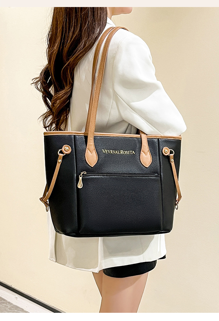 外贸货源厂经典购物袋油边托特包大号多色妈咪包大容量单肩女包详情21