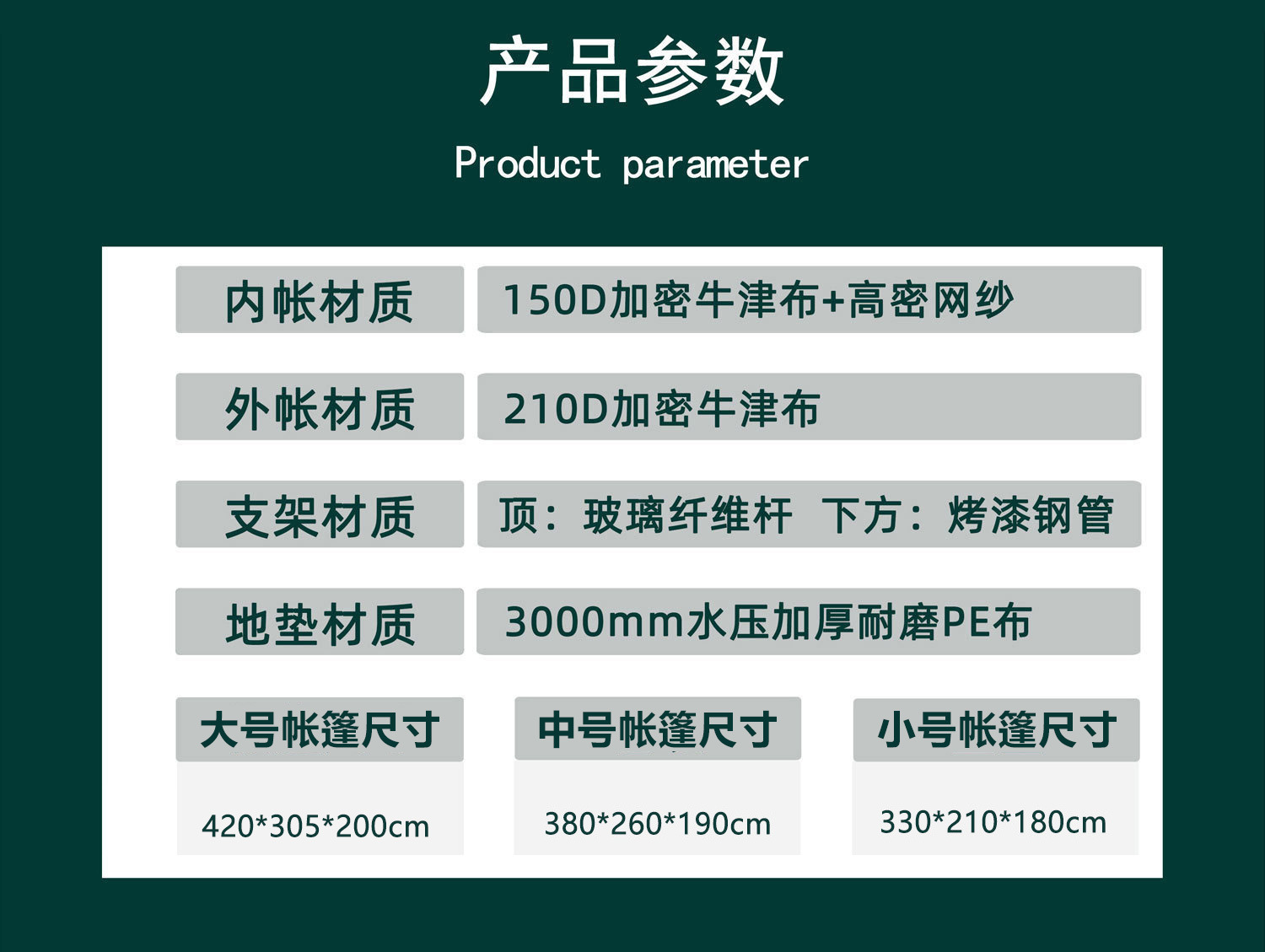 GOFUN096全系列帐篷加厚户外2室一厅防晒防水3-12人野营露营帐篷详情18