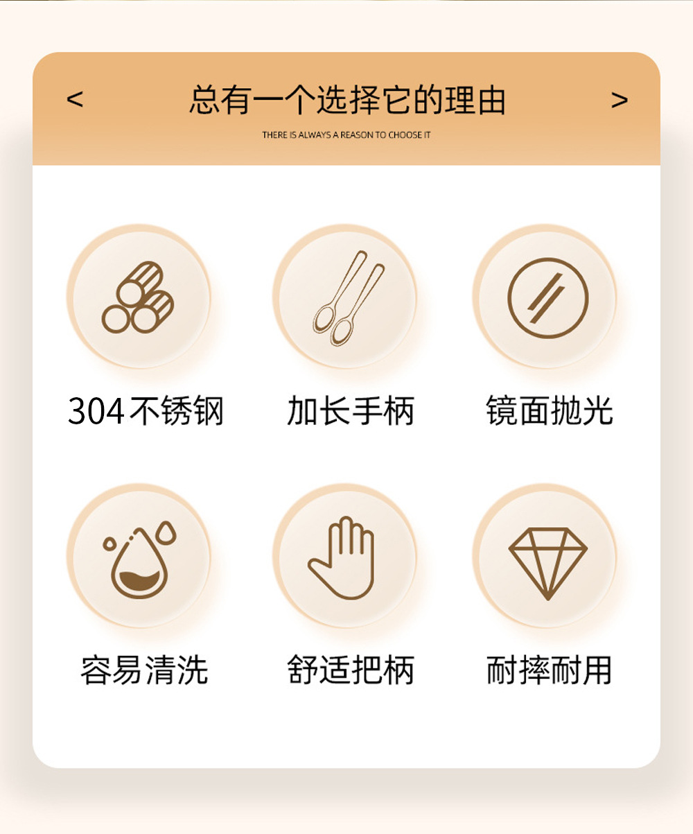 304不锈钢勺子创意甜品雪糕勺咖啡搅拌勺蛋糕小勺子冰淇淋酸奶勺详情2