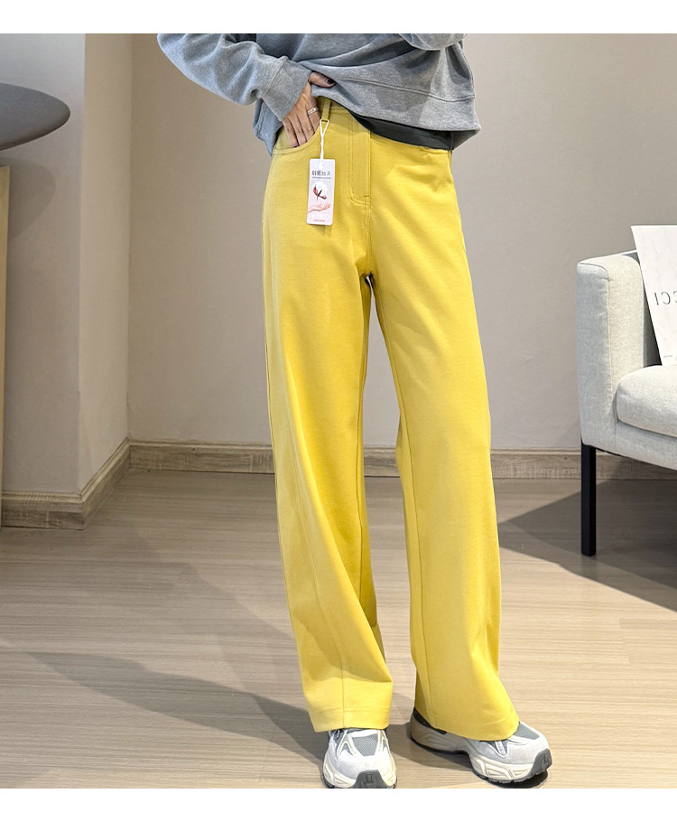 Spring/Summer 2025 Silk Australian cotton denim casual pants for women, Lyocell micro-elastic anti-wrinkle double-cut line style narrow wide-leg pants pic 11