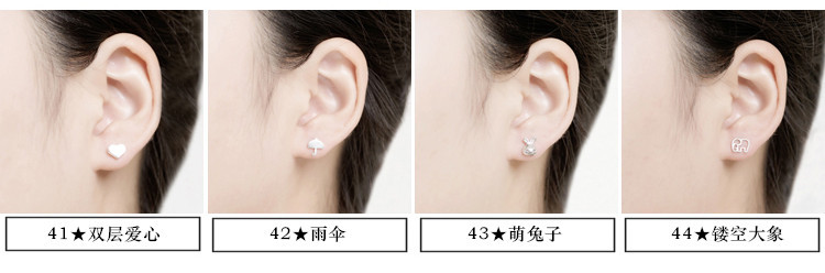 S925纯银韩国个性冷淡风小耳钉女简约创意气质学生百搭耳环耳饰品详情39