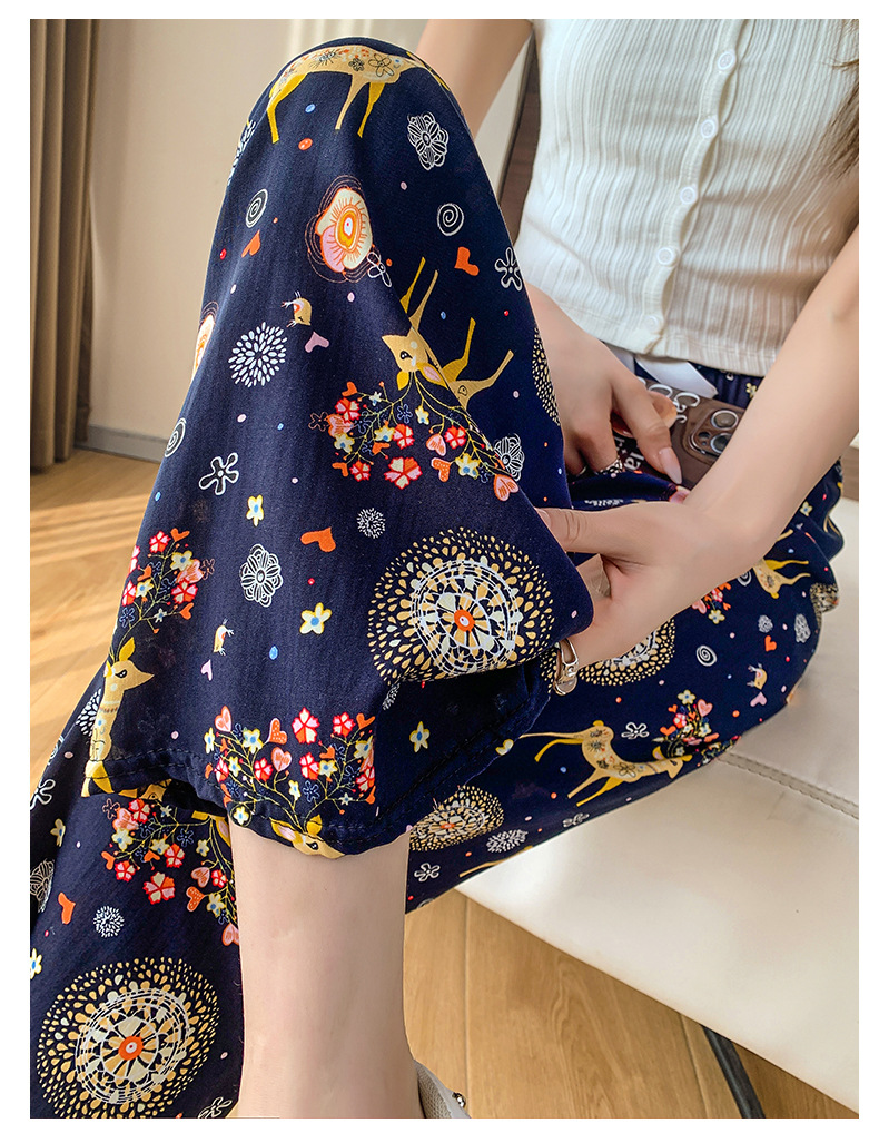棉绸睡裤女春夏人造棉薄款网红阔腿裤居家可外穿裤子加大码休闲裤详情16