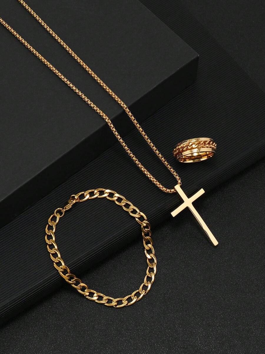 SHEIN Amazon temu best-selling European and American cross set decorative items. The chain can rotate and the electroplating does not fade pic 9