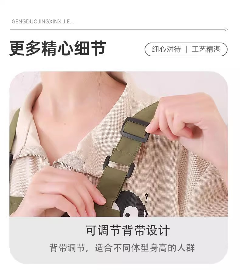 新款工装围裙日式防泼水男女罩衣厨房家用咖啡店工作服可印字批发详情15