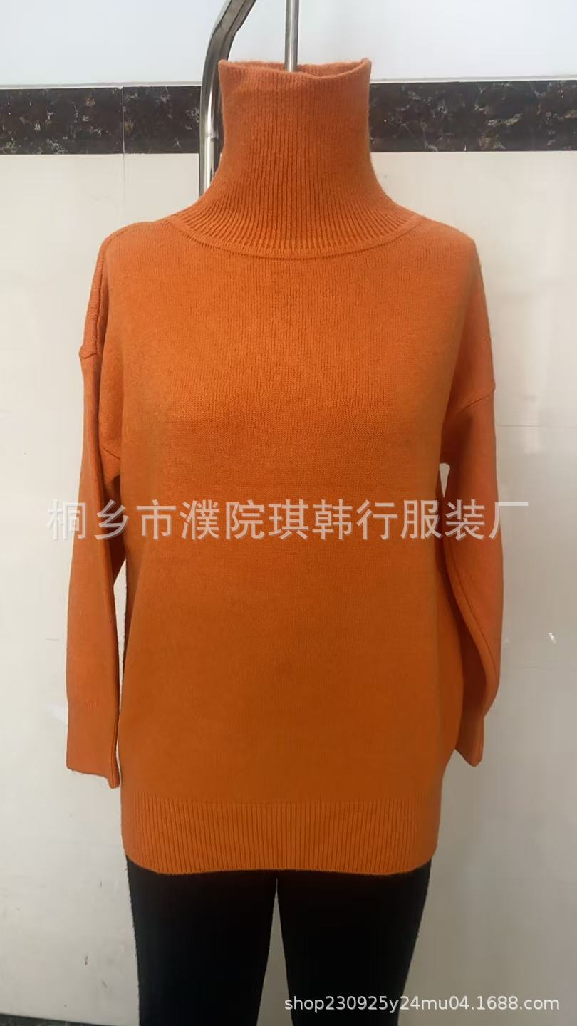 A loose and versatile knitted pullover with a laid-back style for women to wear over a high-neck sweater from Europe and America in the autumn and winter of 2025 pic 9