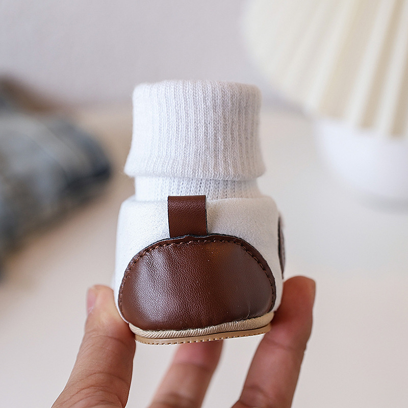 春秋新生婴儿0-1岁男女宝宝学步防掉跟软胶底防滑胶底地板鞋袜详情8