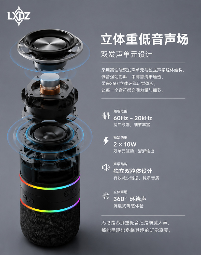 太空舱魔术磁吸分体组合无线蓝牙音箱礼品小音响低音炮枕边音箱详情8