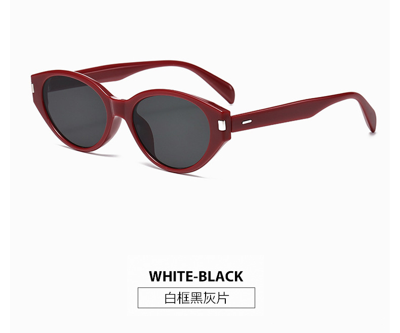 The 2025 new trendy Ankela red cat-eye sunglasses for women, a high-end look, UV protection, Korean style pic 13