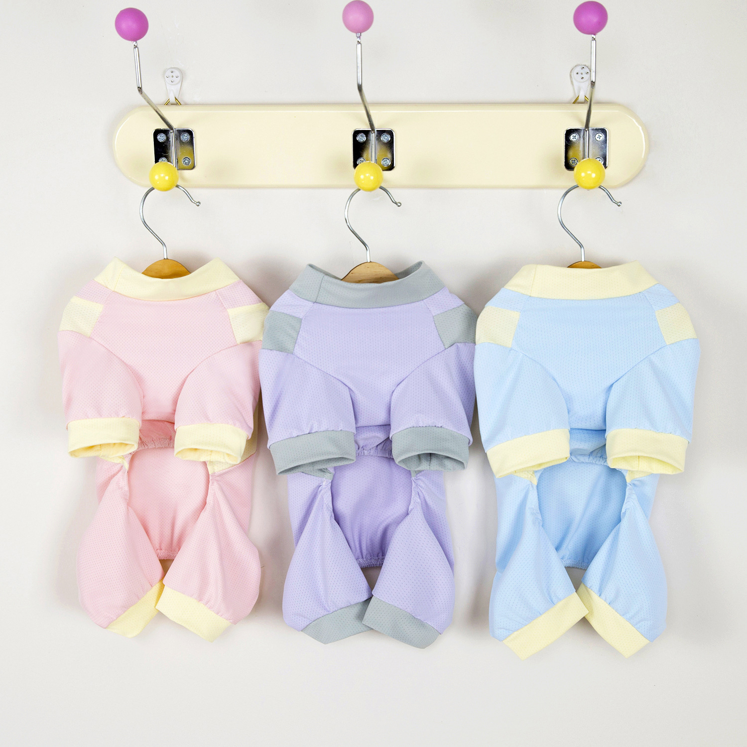 宠物服装三件套猫狗衣服冬季粉色紫色蓝色拼接带字母爪印宠物猫猫狗衣服套装详情3