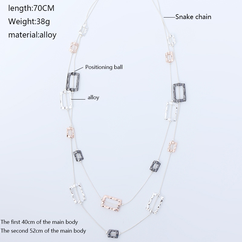 亚马逊新款项链欧美流行百搭桃心精致女士长款项链双层女长毛衣链详情4