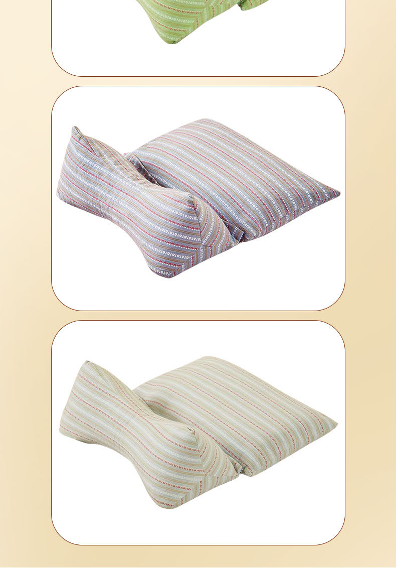 Buckwheat shell one-piece pillow, home cervical triangular pillow, cotton mugwort combination pillow, multi-functional neck protection pillow, buckwheat pillow pic 9