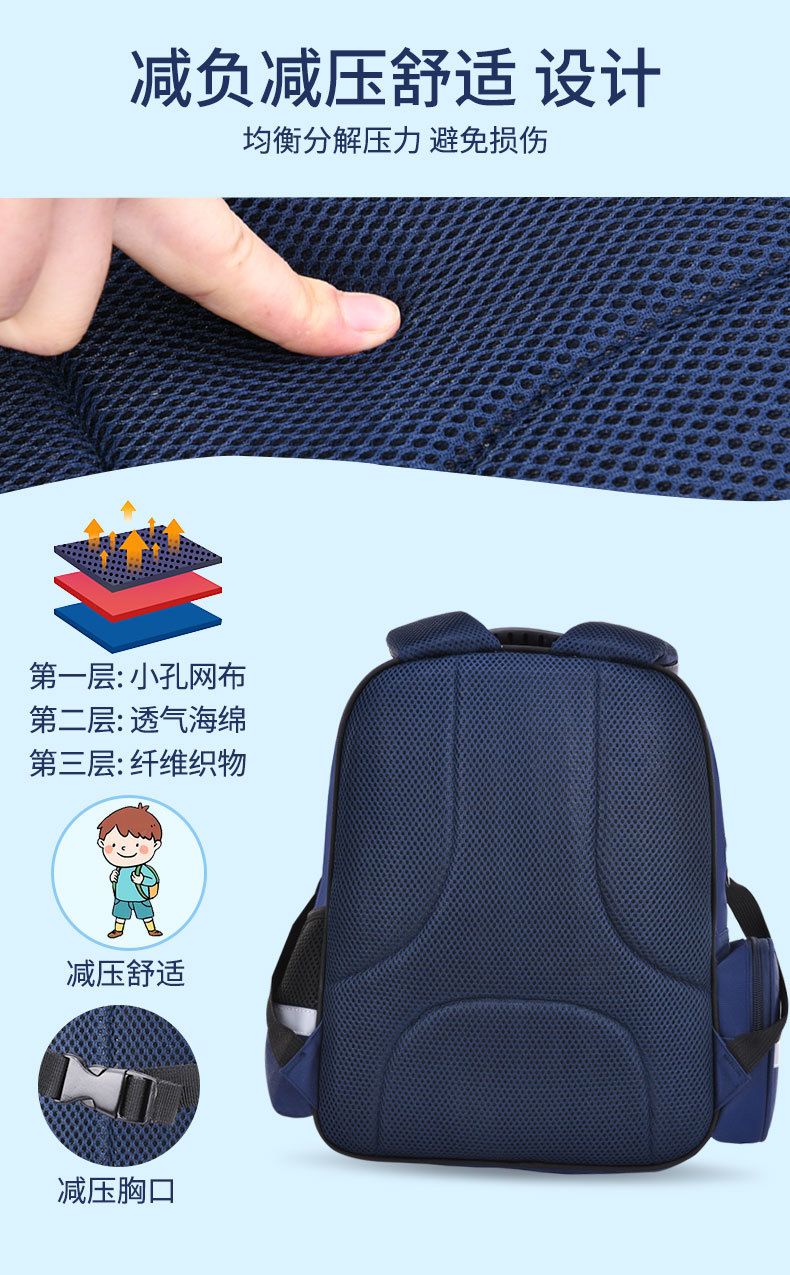 醇龙宇航员小学生书包新款1-6年级卡通减负儿童书包印字logo批发详情7