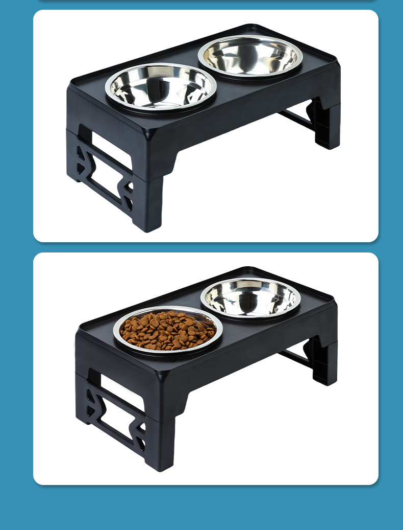 Rongka Pet Cross-border Small Dog Folding and Lifting Bowl Stand 5.5-inch Pomerang Teddy Corgi stainless Steel Double Bowl Pet Kitten Bowl Folding pic 10