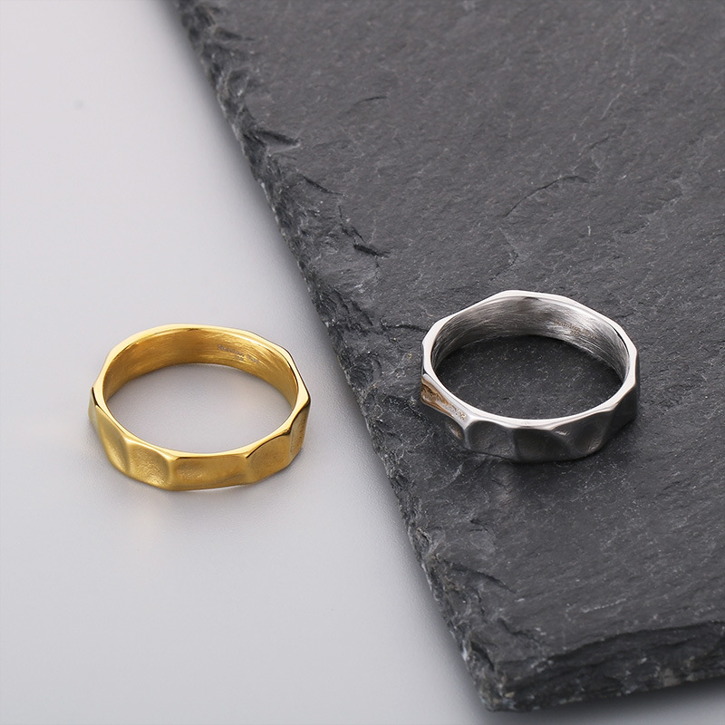 Wholesale of niche stainless steel ring accessories with a cold and unique texture design sense on Instagram pic 1