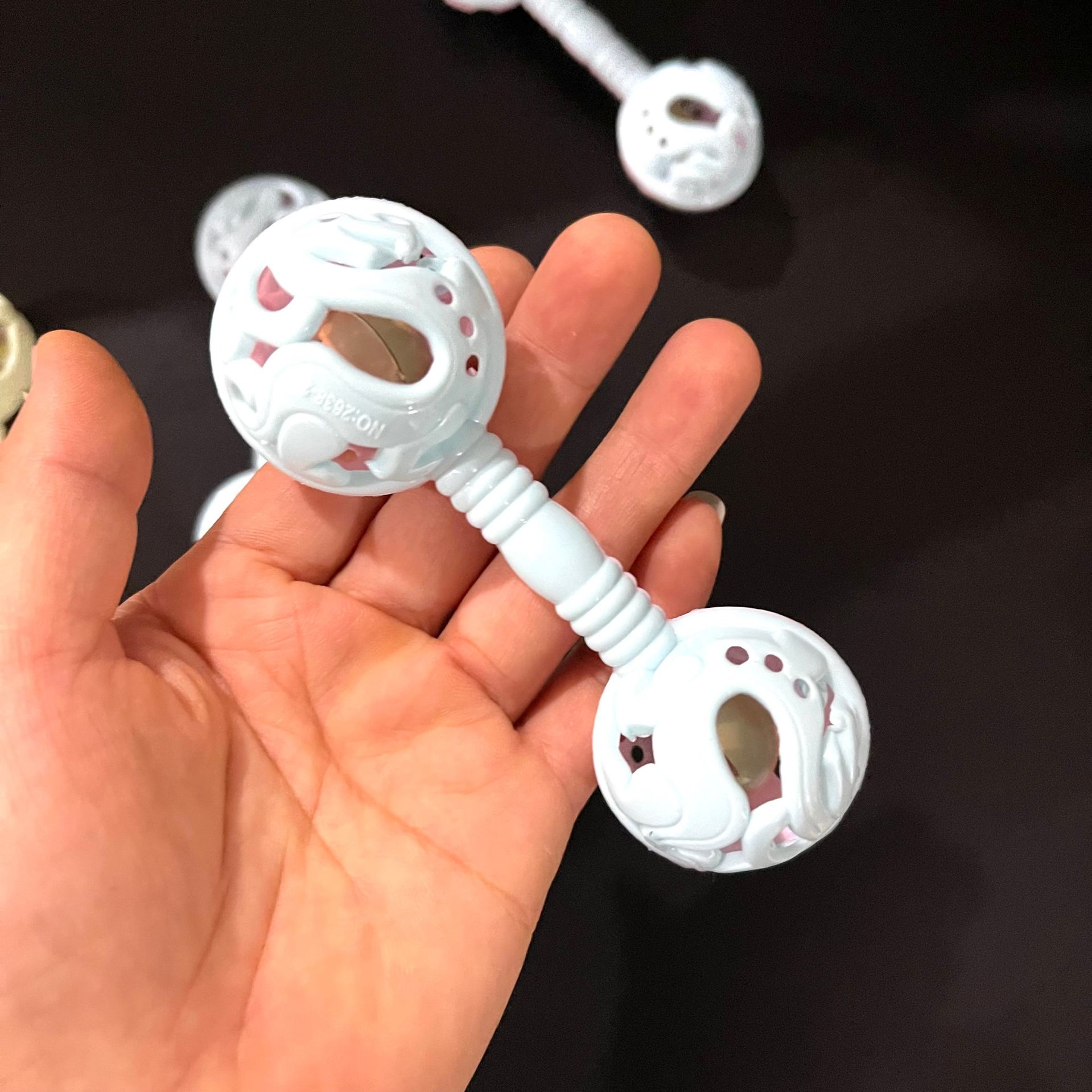【 Zone 3-7 】2638 Double-head Rattle 12/ Pack 1800/ piece 1 yuan 2 yuan Supply Double-head hand rattle, hand-held small toys, rattle toys, baby hand-held bells, gift wholesale pic 6