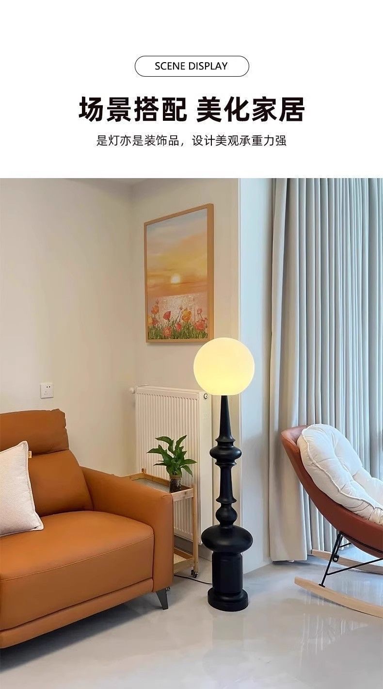 Italian retro design Roman column floor lamp, living room sofa beside, bedroom vintage decorative table lamp, creative standing lamp pic 9