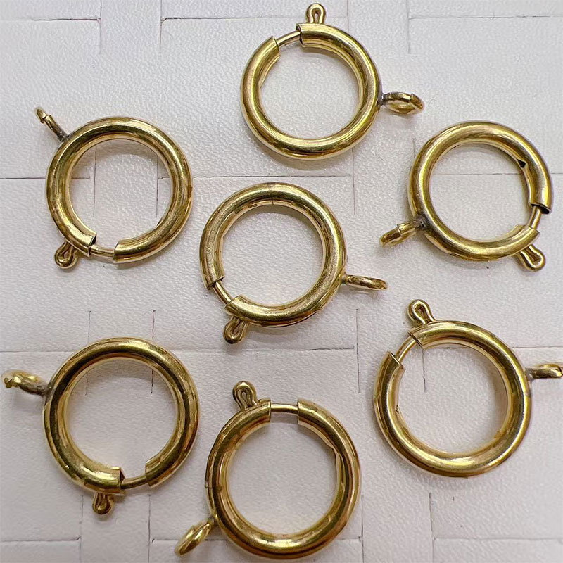 Copper slingshot buckle, gold-plated buckle, necklace, bracelet, spring buckle, water bubble buckle, round buckle, diy jewelry buckle, accessories wholesale pic 2
