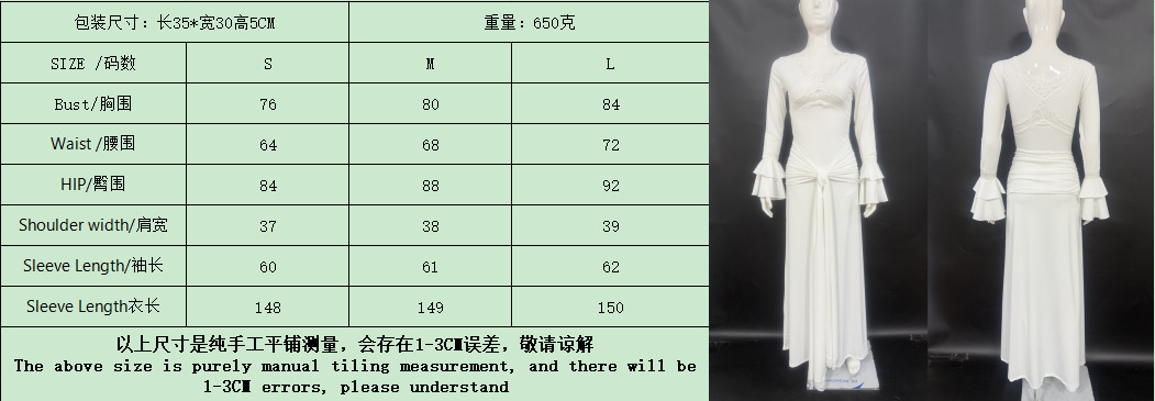 New fashionable lace, sexy and spicy long dress for women in foreign trade, flared sleeves, figure-hugging and patchwork European and American dress for women pic 1