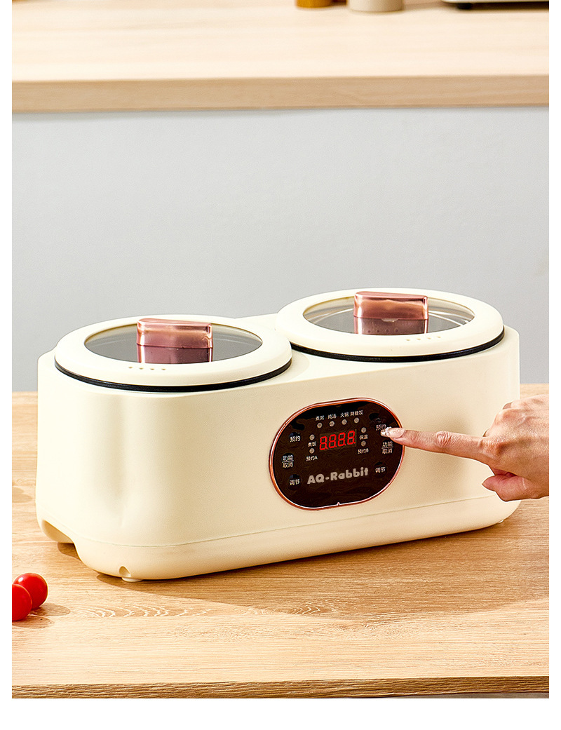 Double-pot rice cooker, a household multi-functional electric cooking pot with preset timing, large capacity, and dual assembly for both steaming and cooking pic 9