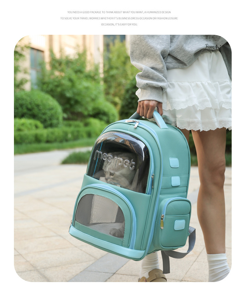 Factory direct supply cat bags and pet bags: Porous, breathable, portable, with large capacity for both shoulders and one shoulder to carry pic 15